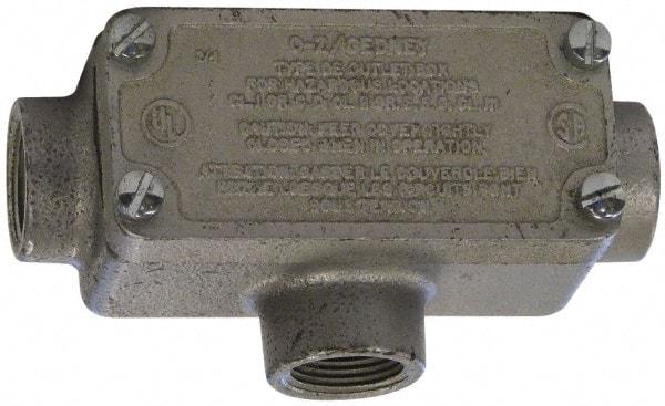 O-Z/Gedney - T Body, 1/2" Trade, Rigid Malleable Iron Conduit Body - Rectangle, 3.69" OAL, Hazardous Locations - Industrial Tool & Supply