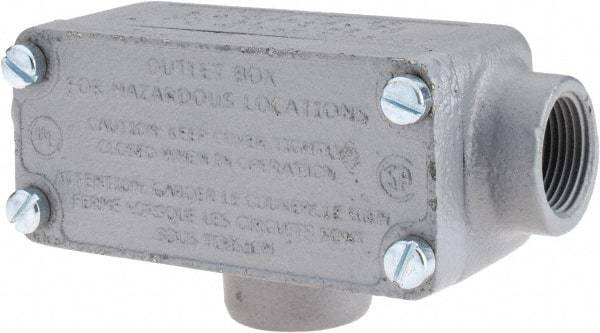 O-Z/Gedney - T Body, 3/4" Trade, Rigid Malleable Iron Conduit Body - Rectangle, 1" OAL, Hazardous Locations - Industrial Tool & Supply