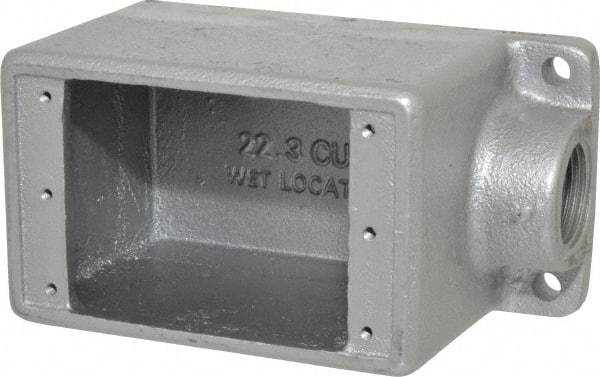 Thomas & Betts - 1 Gang, (1) 3/4" Knockout, Iron Rectangle Device Box - 2-3/4" Overall Width - Industrial Tool & Supply