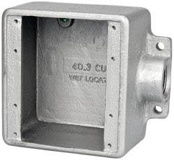 Thomas & Betts - 2 Gang, (1) 3/4" Knockout, Iron Rectangle Device Box - Zinc Plated - Industrial Tool & Supply