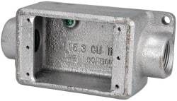 Thomas & Betts - 1 Gang, (2) 3/4" Knockouts, Iron Rectangle Device Box - Zinc Plated - Industrial Tool & Supply