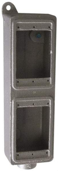 O-Z/Gedney - 1 Gang, 3/4" Knockouts, Iron Rectangle Device Box - Aluminum Enamel, Zinc Electroplated - Industrial Tool & Supply
