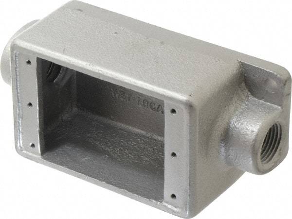Thomas & Betts - 1 Gang, (2) 1/2" Knockouts, Iron Rectangle Device Box - 5.38" Overall Height x 2-3/4" Overall Width x 2" Overall Depth - Industrial Tool & Supply