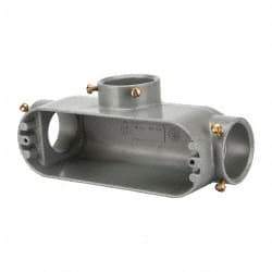 Hubbell Killark - Form Set Screw, T Body, 2" Trade, EMT Aluminum Conduit Body - Oval, 11-5/8" OAL, 70 cc Capacity - Industrial Tool & Supply