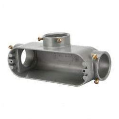 Hubbell Killark - Form Set Screw, T Body, 2" Trade, EMT Aluminum Conduit Body - Oval, 11-5/8" OAL, 70 cc Capacity - Industrial Tool & Supply