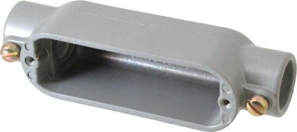 Hubbell Killark - Form Set Screw, C Body, 3/4" Trade, EMT Aluminum Conduit Body - Oval, 6-1/8" OAL, 7 cc Capacity - Industrial Tool & Supply