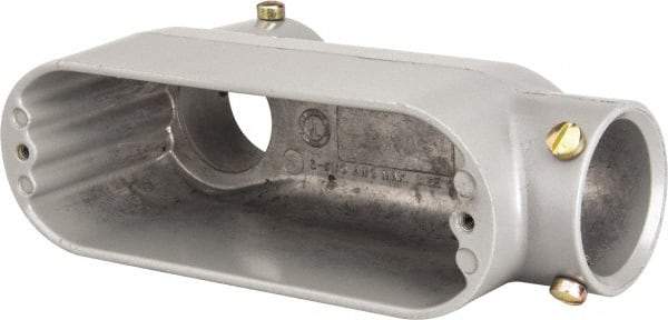 Hubbell Killark - Form Set Screw, LB Body, 1-1/2" Trade, EMT Aluminum Conduit Body - Oval, 9-1/8" OAL, 36 cc Capacity - Industrial Tool & Supply