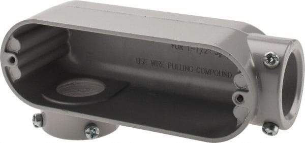 Hubbell Killark - Form Set Screw, LR Body, 1-1/4" Trade, EMT Aluminum Conduit Body - Oval, 6-7/8" OAL, Dry Locations - Industrial Tool & Supply