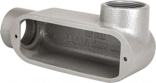 Hubbell Killark - Form 35, LR Body, 1-1/2" Trade, IMC, Rigid Malleable Iron Conduit Body - Oval, 8-1/8" OAL, 31 cc Capacity, Hazardous & Wet Locations - Industrial Tool & Supply
