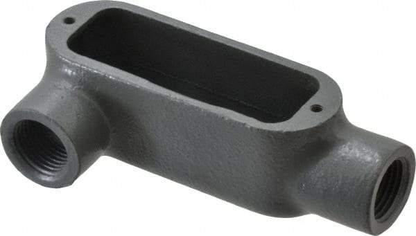 Hubbell Killark - Form 35, LR Body, 1/2" Trade, IMC, Rigid Malleable Iron Conduit Body - Oval, 4-5/8" OAL, 4 cc Capacity, Hazardous & Wet Locations - Industrial Tool & Supply