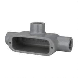 Hubbell Killark - Form 35, T Body, 1/2" Trade, IMC, Rigid Malleable Iron Conduit Body - Oval, 5-3/8" OAL, 4 cc Capacity, Hazardous & Wet Locations - Industrial Tool & Supply
