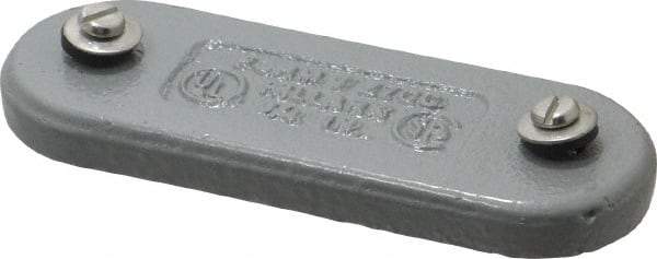 Hubbell Killark - 3/4" Trade, Cast Iron Conduit Body Cover Plate - Use with Form 7 Conduit Bodies - Industrial Tool & Supply