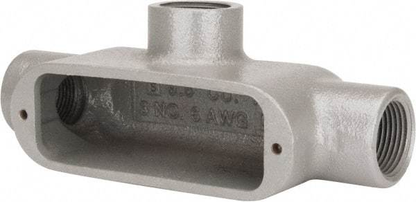 Hubbell Killark - Form 35, T Body, 3/4" Trade, IMC, Rigid Malleable Iron Conduit Body - Oval, 6-1/16" OAL, 7 cc Capacity, Hazardous & Wet Locations - Industrial Tool & Supply