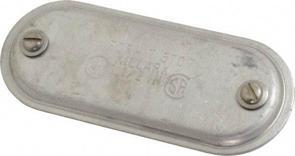 Hubbell Killark - 1-1/2" Trade, Aluminum Conduit Body Cover Plate - Use with Form 7 Conduit Bodies - Industrial Tool & Supply
