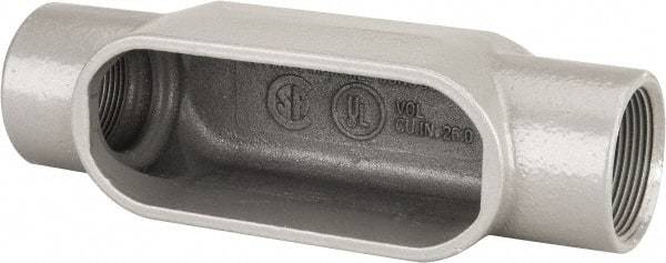 Hubbell Killark - Form 7, C Body, 1-1/2" Trade, IMC, Rigid Iron Conduit Body - Oval, 8-7/16" OAL, 26 cc Capacity, Gray, Hazardous & Wet Locations - Industrial Tool & Supply