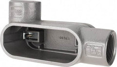 Hubbell Killark - Form 7, L Body, 1-1/4" Trade, IMC, Rigid Iron Conduit Body - Oval, 6-13/16" OAL, 19-1/2 cc Capacity, Gray, Hazardous & Wet Locations - Industrial Tool & Supply