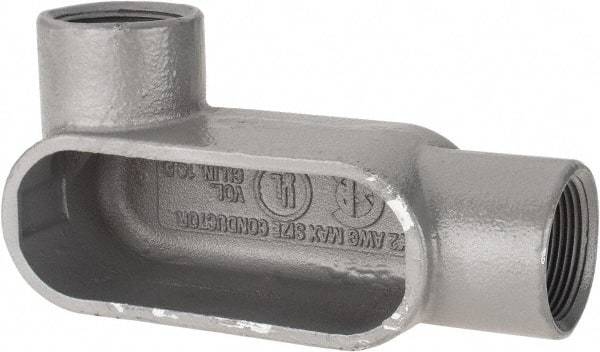 Hubbell Killark - Form 7, LL Body, 1-1/4" Trade, IMC, Rigid Iron Conduit Body - Oval, 6-13/16" OAL, 19-1/2 cc Capacity, Gray, Hazardous & Wet Locations - Industrial Tool & Supply