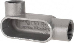 Hubbell Killark - Form 7, LL Body, 1-1/4" Trade, IMC, Rigid Iron Conduit Body - Oval, 6-13/16" OAL, 19-1/2 cc Capacity, Gray, Hazardous & Wet Locations - Industrial Tool & Supply