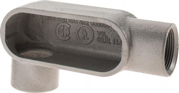 Hubbell Killark - Form 7, LR Body, 1-1/4" Trade, IMC, Rigid Iron Conduit Body - Oval, 6-13/16" OAL, 19-1/2 cc Capacity, Gray, Hazardous & Wet Locations - Industrial Tool & Supply