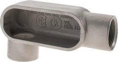 Hubbell Killark - Form 7, LR Body, 1-1/4" Trade, IMC, Rigid Iron Conduit Body - Oval, 6-13/16" OAL, 19-1/2 cc Capacity, Gray, Hazardous & Wet Locations - Industrial Tool & Supply
