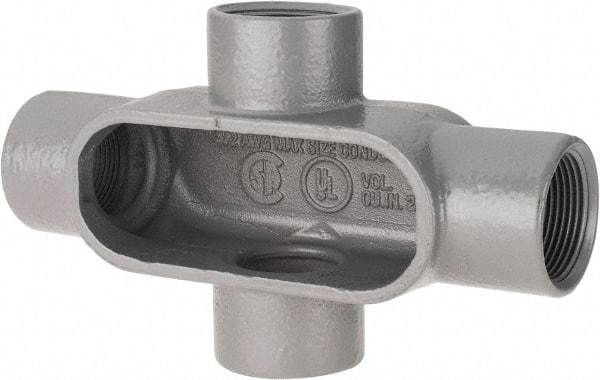 Hubbell Killark - Form 7, X Body, 1-1/4" Trade, IMC, Rigid Iron Conduit Body - Oval, 8 & 9-1/2" OAL, 20 cc Capacity, Gray, Hazardous & Wet Locations - Industrial Tool & Supply