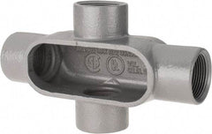 Hubbell Killark - Form 7, X Body, 1-1/4" Trade, IMC, Rigid Iron Conduit Body - Oval, 8 & 9-1/2" OAL, 20 cc Capacity, Gray, Hazardous & Wet Locations - Industrial Tool & Supply