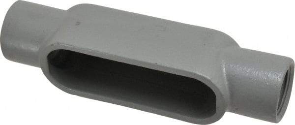 Hubbell Killark - Form 7, C Body, 1" Trade, IMC, Rigid Iron Conduit Body - Oval, 7-7/16" OAL, 11 cc Capacity, Gray, Hazardous & Wet Locations - Industrial Tool & Supply
