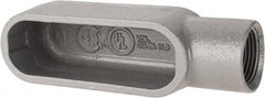 Hubbell Killark - Form 7, E Body, 1" Trade, IMC, Rigid Iron Conduit Body - Oval, 6-5/16" OAL, 11 cc Capacity, Gray, Hazardous & Wet Locations - Industrial Tool & Supply