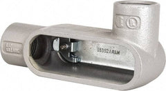 Hubbell Killark - Form 7, L Body, 1" Trade, IMC, Rigid Iron Conduit Body - Oval, 6-5/16" OAL, 11 cc Capacity, Gray, Hazardous & Wet Locations - Industrial Tool & Supply