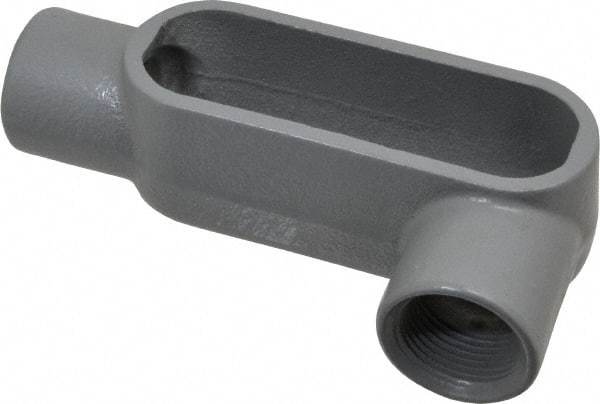 Hubbell Killark - Form 7, LL Body, 1" Trade, IMC, Rigid Iron Conduit Body - Oval, 6-5/16" OAL, 11 cc Capacity, Gray, Hazardous & Wet Locations - Industrial Tool & Supply
