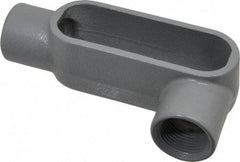 Hubbell Killark - Form 7, LL Body, 1" Trade, IMC, Rigid Iron Conduit Body - Oval, 6-5/16" OAL, 11 cc Capacity, Gray, Hazardous & Wet Locations - Industrial Tool & Supply