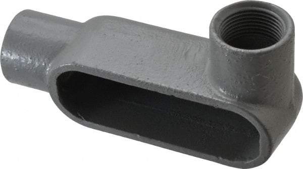 Hubbell Killark - Form 7, LR Body, 1" Trade, IMC, Rigid Iron Conduit Body - Oval, 6-5/16" OAL, 11 cc Capacity, Gray, Hazardous & Wet Locations - Industrial Tool & Supply