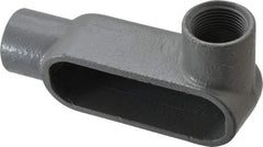 Hubbell Killark - Form 7, LR Body, 1" Trade, IMC, Rigid Iron Conduit Body - Oval, 6-5/16" OAL, 11 cc Capacity, Gray, Hazardous & Wet Locations - Industrial Tool & Supply