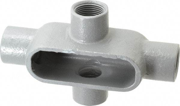 Hubbell Killark - Form 7, X Body, 1" Trade, IMC, Rigid Iron Conduit Body - Oval, 7-5/8" OAL, 15-1/2 cc Capacity, Gray, Hazardous & Wet Locations - Industrial Tool & Supply