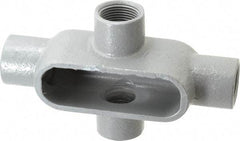 Hubbell Killark - Form 7, X Body, 1" Trade, IMC, Rigid Iron Conduit Body - Oval, 7-5/8" OAL, 15-1/2 cc Capacity, Gray, Hazardous & Wet Locations - Industrial Tool & Supply