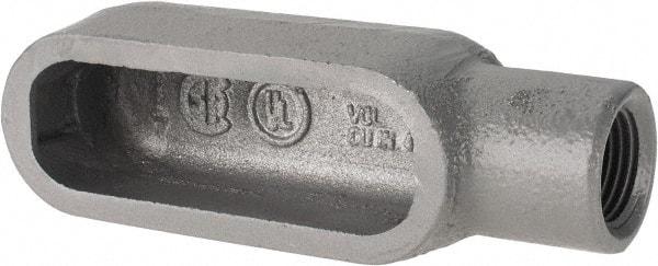 Hubbell Killark - Form 7, E Body, 1/2" Trade, IMC, Rigid Iron Conduit Body - Oval, 4-11/16" OAL, 4 cc Capacity, Gray, Hazardous & Wet Locations - Industrial Tool & Supply