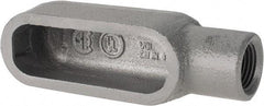 Hubbell Killark - Form 7, E Body, 1/2" Trade, IMC, Rigid Iron Conduit Body - Oval, 4-11/16" OAL, 4 cc Capacity, Gray, Hazardous & Wet Locations - Industrial Tool & Supply