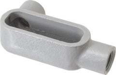 Hubbell Killark - Form 7, LL Body, 1/2" Trade, IMC, Rigid Iron Conduit Body - Oval, 4-11/16" OAL, 4 cc Capacity, Gray, Hazardous & Wet Locations - Industrial Tool & Supply
