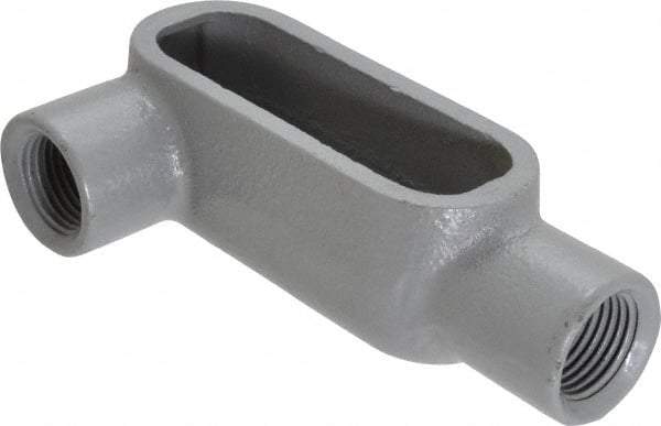 Hubbell Killark - Form 7, LR Body, 1/2" Trade, IMC, Rigid Iron Conduit Body - Oval, 4-11/16" OAL, 4 cc Capacity, Gray, Hazardous & Wet Locations - Industrial Tool & Supply