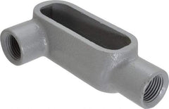 Hubbell Killark - Form 7, LR Body, 1/2" Trade, IMC, Rigid Iron Conduit Body - Oval, 4-11/16" OAL, 4 cc Capacity, Gray, Hazardous & Wet Locations - Industrial Tool & Supply