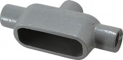 Hubbell Killark - Form 7, TB Body, 1/2" Trade, IMC, Rigid Iron Conduit Body - Oval, 5-11/16" OAL, 6.2 cc Capacity, Gray, Hazardous & Wet Locations - Industrial Tool & Supply
