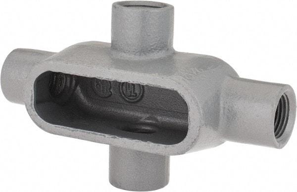 Hubbell Killark - Form 7, X Body, 1/2" Trade, IMC, Rigid Iron Conduit Body - Oval, 5-11/16" OAL, 6.2 cc Capacity, Gray, Hazardous & Wet Locations - Industrial Tool & Supply