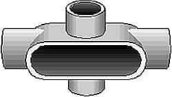 Hubbell Killark - Form 7, X Body, 2" Trade, IMC, Rigid Iron Conduit Body - Oval, 9-7/16" OAL, 50 cc Capacity, Gray, Hazardous & Wet Locations - Industrial Tool & Supply