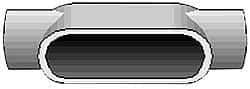 Hubbell Killark - Form 7, TB Body, 1-1/2" Trade, IMC, Rigid Iron Conduit Body - Oval, 8-7/16" OAL, 27 cc Capacity, Gray, Hazardous & Wet Locations - Industrial Tool & Supply
