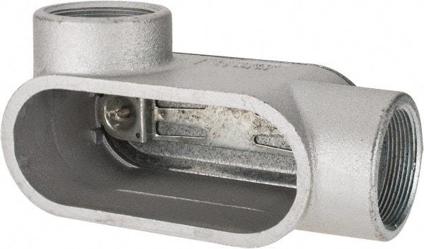 Hubbell Killark - Form 7, L Body, 2" Trade, IMC, Rigid Iron Conduit Body - Oval, 8-1/4" OAL, 48 cc Capacity, Gray, Hazardous & Wet Locations - Industrial Tool & Supply
