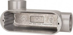 Hubbell Killark - Form 85, LL Body, 1-1/2" Trade, IMC, Rigid Aluminum Conduit Body - Oval, 8-1/8" OAL, 36 cc Capacity, Hazardous & Wet Locations - Industrial Tool & Supply