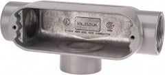 Hubbell Killark - Form 85, T Body, 1-1/2" Trade, IMC, Rigid Aluminum Conduit Body - Oval, 9-3/16" OAL, 33 cc Capacity, Hazardous & Wet Locations - Industrial Tool & Supply