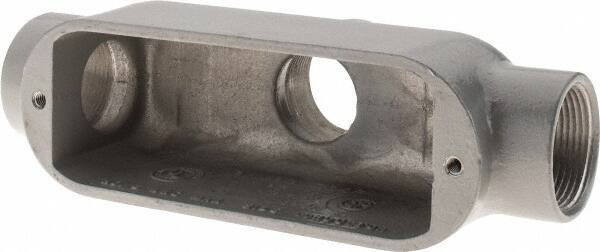 Hubbell Killark - Form 85, TB Body, 1-1/4" Trade, IMC, Rigid Aluminum Conduit Body - Oval, 9-3/16" OAL, 32 cc Capacity, Hazardous & Wet Locations - Industrial Tool & Supply