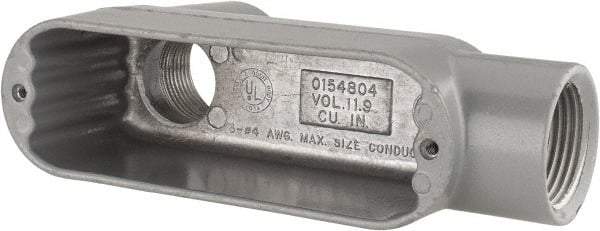 Hubbell Killark - Form 85, LB Body, 1" Trade, IMC, Rigid Aluminum Conduit Body - Oval, 6-5/8" OAL, 12 cc Capacity, Hazardous & Wet Locations - Industrial Tool & Supply