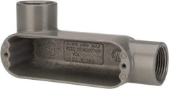 Hubbell Killark - Form 85, LL Body, 1" Trade, IMC, Rigid Aluminum Conduit Body - Oval, 6-1/4" OAL, 12 cc Capacity, Hazardous & Wet Locations - Industrial Tool & Supply
